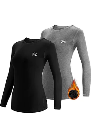 MEETWEE Thermounterwäsche Funktionsunterwäsche Damen, Skiunterwäsche Winter Set Atmungsaktiv Lange Thermo Unterwäsche Tops Thermowäsche Unterhemd