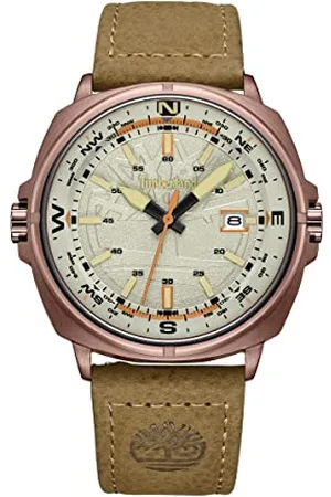 Timberland Unisex-Erwachsene Analog Quarz Uhr mit Leder Armband TDWGB2230802