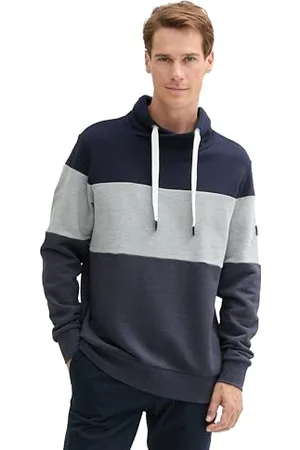 TOM TAILOR Herren Colourblock Sweatshirt mit hohem Kragen, , M