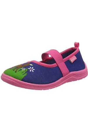Playshoes Jungen Mädchen Niedrige Hausschuhe, Marine/rosa, 24/25 EU