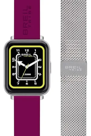 Breil Uhr Damen SBT-2 Ziffernblatt SCHWARZ Bewegung SMARTWATCH SMARTMODULE e MASCHENBAND Silicon + Steel Fuchsia, Silber EW0672