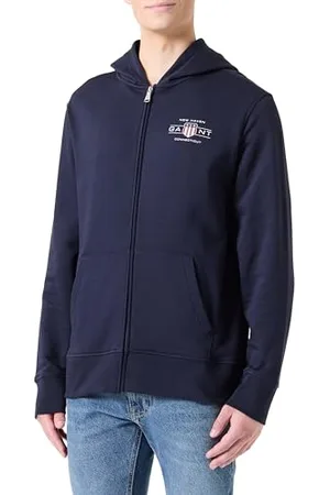 GANT Herren Graphic Fullzip Hoodie Strickjacke, , XL