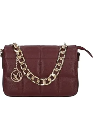 Caprice Damen Schultertasche aus Leder Klein, Rot