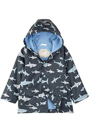 Hatley Jungen Regenjacke, Blau (Shark Frenzy 400), 12 Jahre