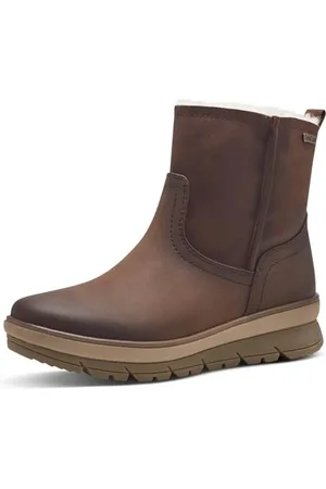 Jana Damen Winterstiefel ohne Absatz Wasserabweisend Vegan, Braun , 37 EU