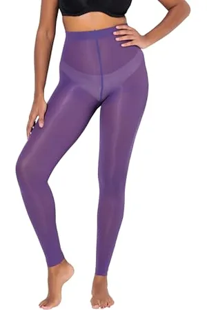 Ulla Popken Damen große Größen Übergrößen Plus Size Strumpf-Leggings, 60 den, flache Nähte