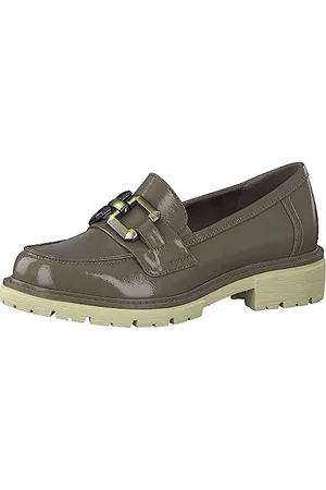Jana Damen Loafer ohne Absatz Elegant Vegan, Braun , 42 EU