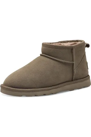 QS by s.Oliver Damen Boots aus Leder Gefüttert, Grün , 41 EU