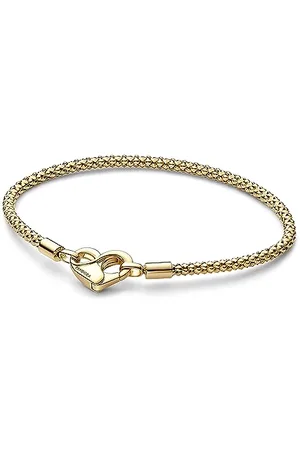 PANDORA Moments Studded Chain Armband aus Sterling Silber mit 14 Karat vergoldete Metalllegierung, Kompatibel Moments, Größe: 23cm, 562731C00-23