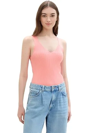 TOM TAILOR Damen Basic Strick-Top mit Struktur, shell pink, M