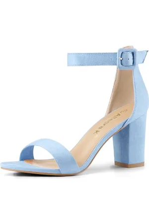 Allegra K Damen High Chunky Heel Schnalle Knöchelriemen Sandalen 40