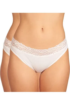 Dim Slip Baumwolle Plus Midi Feminine Damen x2, White, M
