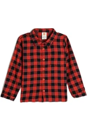 Koton Babyboy Plaid Shirt Long Sleeve Pocket Detail