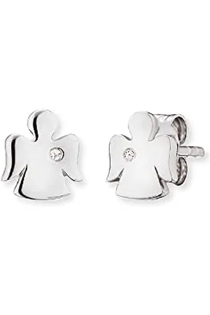 HERZENGEL Mädchen Kinder Ohrstecker Ohrringe aus Sterling und Engel Motiv - besetzt mit einem Zirkonia Stein - Steckverschluss - nickelfrei