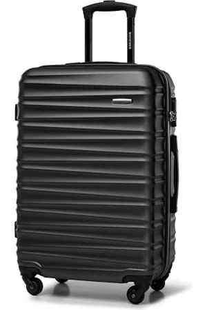 Wittchen Reisekoffer Rollkoffer Trolley Mittlerer Koffer Reisekoffer Hartschale aus ABS Mittelgroßkoffer mit 4 Spinner-Rollen Zahlenschloss Teleskopgriff Groove Line Größe M