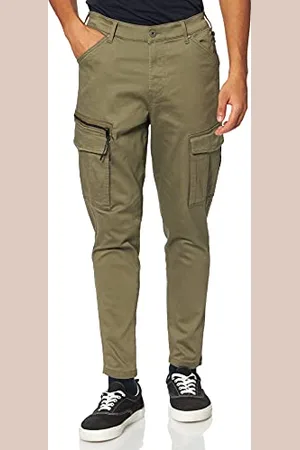 JACK & JONES Herren Cargo Chino Hose JPSTACE JJDEX Stretch Pants Gerader Schnitt Arbeitshosen Look, Farben:Olive, Größe Hosen:30W / 32L