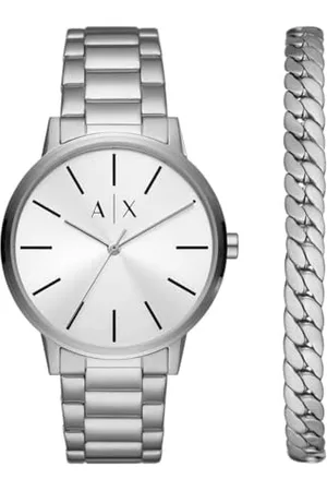Armani Exchange Herren Quarz 3 Zeiger Uhr mit Armband AX7138SET