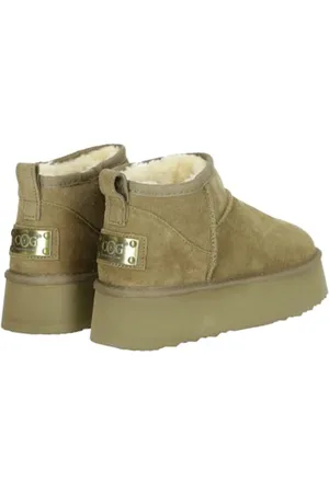 Oog Damen Leder Schlupfstiefel Winter Boots Schneestiefel Outdoor rutschfest Winterschuhe Warm Gefüttert ( , Numeric_37)
