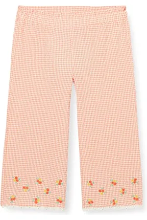 Koton Mädchen Flower Embellished Checked Wide Leg Trousers Pants, , 6-7 Jahre EU