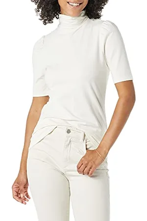 Amazon Damen Rollkragenshirt Mit Drapierten Puffärmeln Aus Baumwollmodal, , S