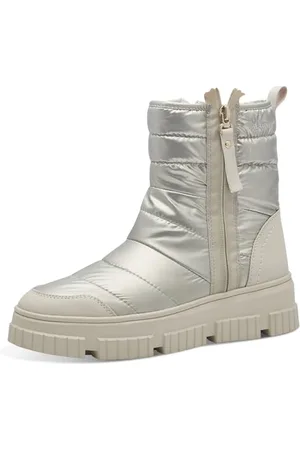 QS by s.Oliver Damen Winterstiefel ohne Absatz Gefüttert Vegan, Gold , 39 EU