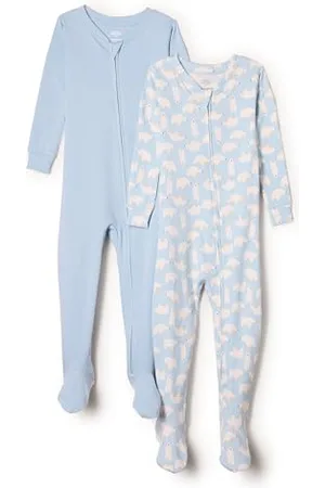Amazon X Sofia Grainge Unisex Baby Eng anliegender Pyjama aus Baumwolle mit Fuß, 2er-Pack, , 0 Monate