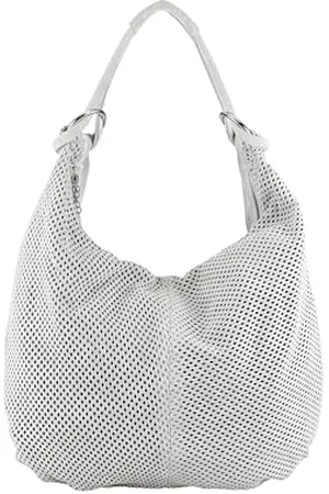 Alessandro Schultertasche Velour aus weichem Leder mit modischer Lochung 49cm x 39cm x 8cm