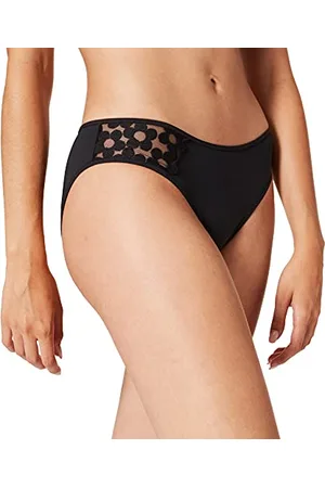Dim Slip Generous Broderie Weich Damen x1, Black, XXL