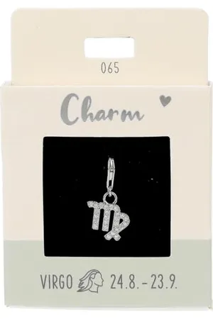 Depesche 11785-065 Charms Express yourself - Anhänger für Halsketten und Armband, Jungfrau, versilbert, als kleines Geschenk
