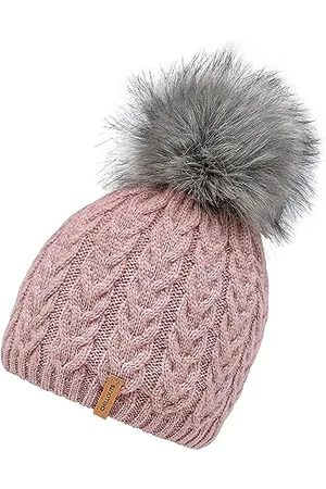 Chillouts Bommelmütze mit Fleecefutter - Wintermütze mit abnehmbaren Kunstfellbommel rosa Tabea
