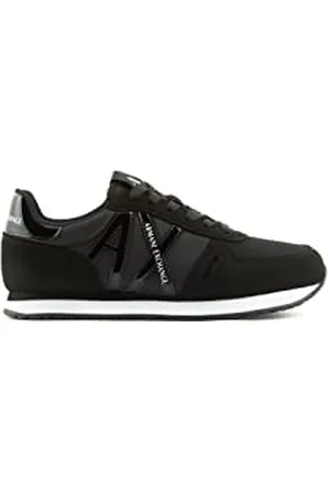 Armani Exchange Damen Rio Side Logo Sneaker, Black+Black, 35 EU