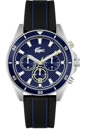 Lacoste Chronograph Quarz Uhr für Herren Kollektion MAINSAIL mit Schwarzes Silikonarmband - 2011361