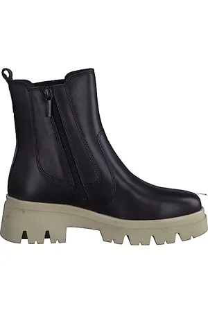 Tamaris COMFORT Damen Chelsea Boots mit Reißverschluss Comfort Fit, Schwarz , 37 EU