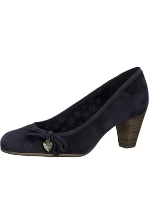 QS by s.Oliver Damen Pumps mit Schleife mit Herzdetail, Blau , 37 EU