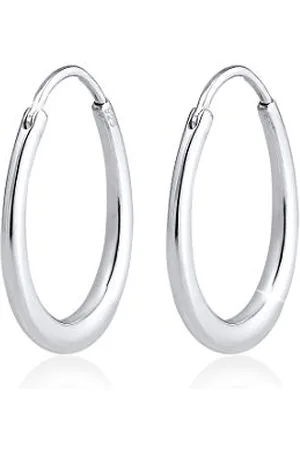 Elli Ohrringe Damen Creolen Hänger Oval Basic in 925 Sterling Silber