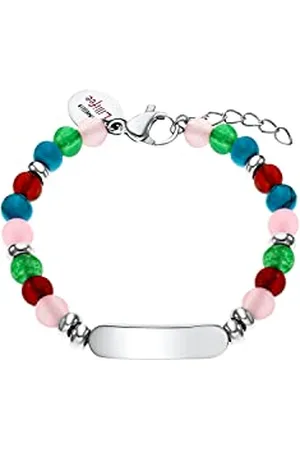 Prinzessin Lillifee Mädchen-Armband Identarmband 12+2cm aus Edelstahl und Quarz-Steinen, Kommt in Schmuck Geschenk Box, 2033368