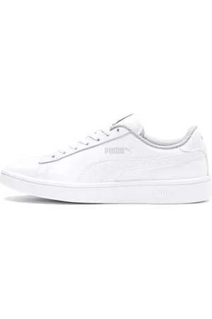 PUMA Unisex Smash v2 L Jr Sneaker, White White, 36 EU