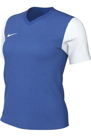 Nike Damen W NK DF Tiempo PREM II JSY SS T-Shirt, blau-weiß, S