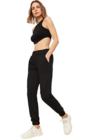 Trendyol Damen Er Grundlegender Jogger Geplant Gebratener Trainingsanzug Sweatpants, , M EU