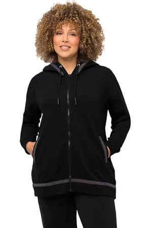 Ulla Popken Damen Kapuze, Reflektor und Einsatz Sweatjacke, , 42-44