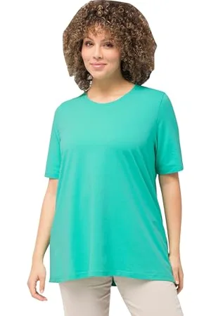 Ulla Popken Damen, A-Linie, Rundhalsausschnitt, Halbarm T-Shirt, , 46-48