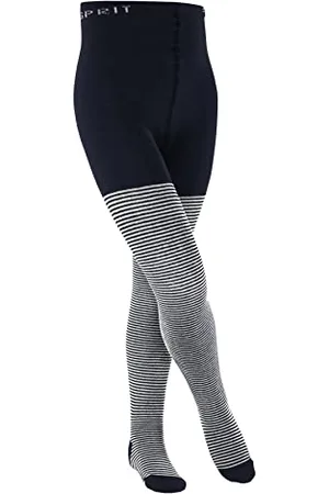 ESPRIT Unisex Kinder Strumpfhose Fine Stripe K TI Baumwolle dick gemustert 1 Stück, , 122-128