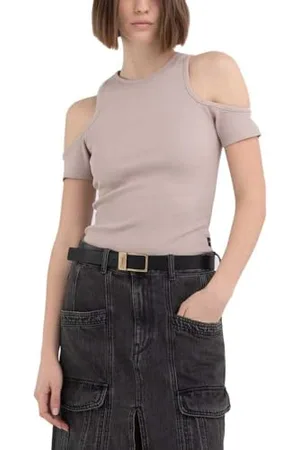 Replay Damen Top Schulterfrei, (Beige), XXS