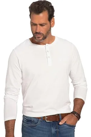 JP 1880 Herren große Größen Übergrößen Menswear L-8XL Henley, Basic, Shirt, Langarm, Knopfleiste, bis 8XL 6XL 702555200-6XL