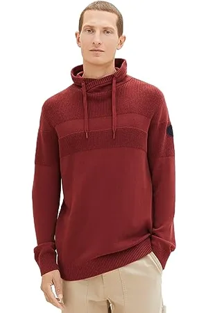 TOM TAILOR Herren 1038247 Strick-Snood aus Baumwolle, 32220-burned Bordeaux red, M