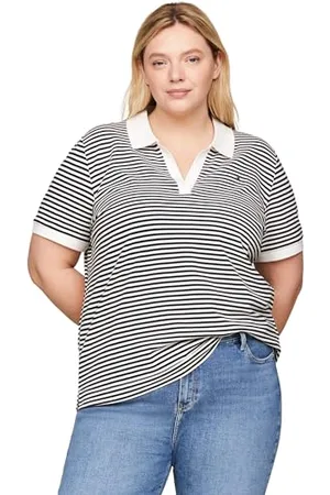 Tommy Hilfiger CRV OPEN PLACKET LYOCELL POLO SS Kurzarm Poloshirts Damen, , 48