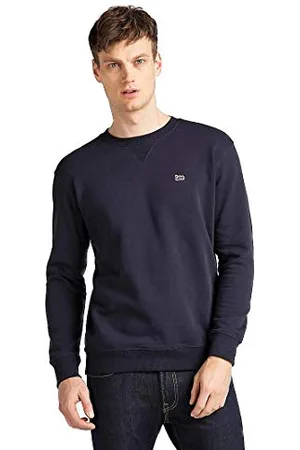 Lee Herren Plain Crew Sweatshirt, Blau ( Ma), Large