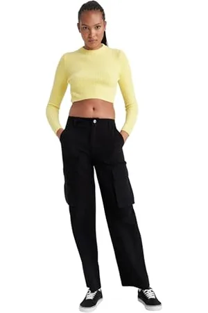 DeFacto Bootcut Jeans Damen Bootcut High Waist Jeans Damen Stretch Schlaghose Wide Leg Jeans Damen Jeans Bootcut Weite Hose Damen Flared Jeans Hose Damen Jeanshose Stretch Straight Fit Cargo