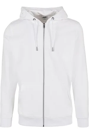 Urban classics Herren Basic Terry Zip Hoody, White, XL Strickjacke