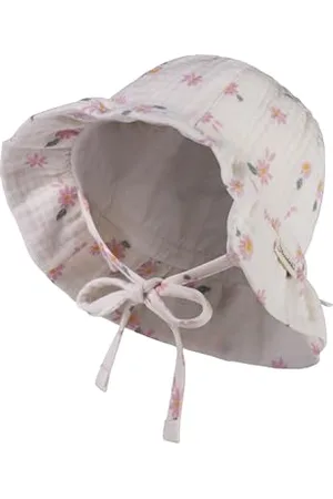 Sterntaler Babyhut Gänseblümchen mit Bindeband - Mädchen Babyhut - Sonnenhut aus Baumwollmusselin - schützende Sonnemütze mit Ohrenklappen - , 47